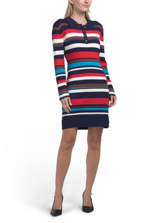 English Factory Dresses & Skirts - ENGLISH FACTORY Striped Three-quarter Sleeve Mini Dress